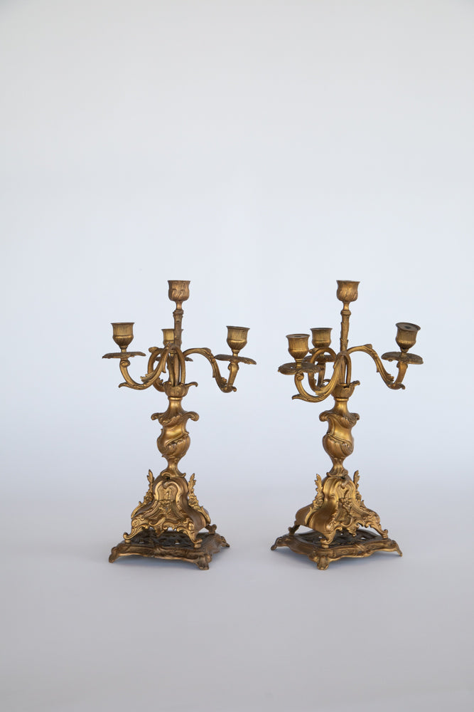 Brass Candelabra Set of 2