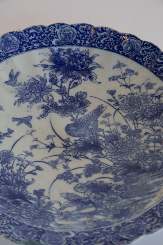 Meiji Period Japanese Charger Blue and White 1880