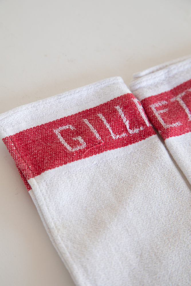 French Red and White Shaving Cloths