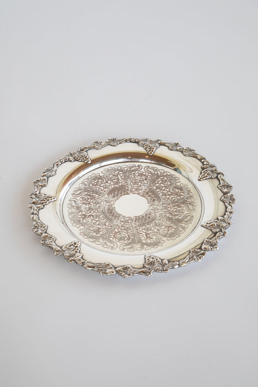 Round Silver Plated Tray UK 1910