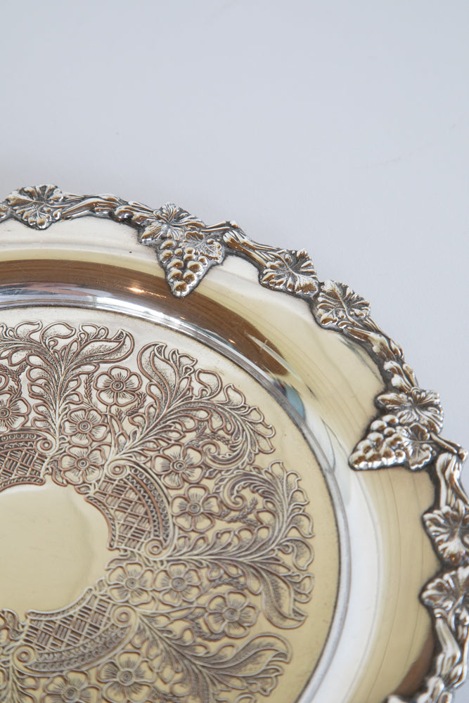 Round Silver Plated Tray UK 1910