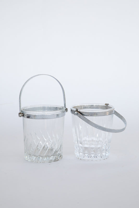 French Glass and SIlver Ice Bucket