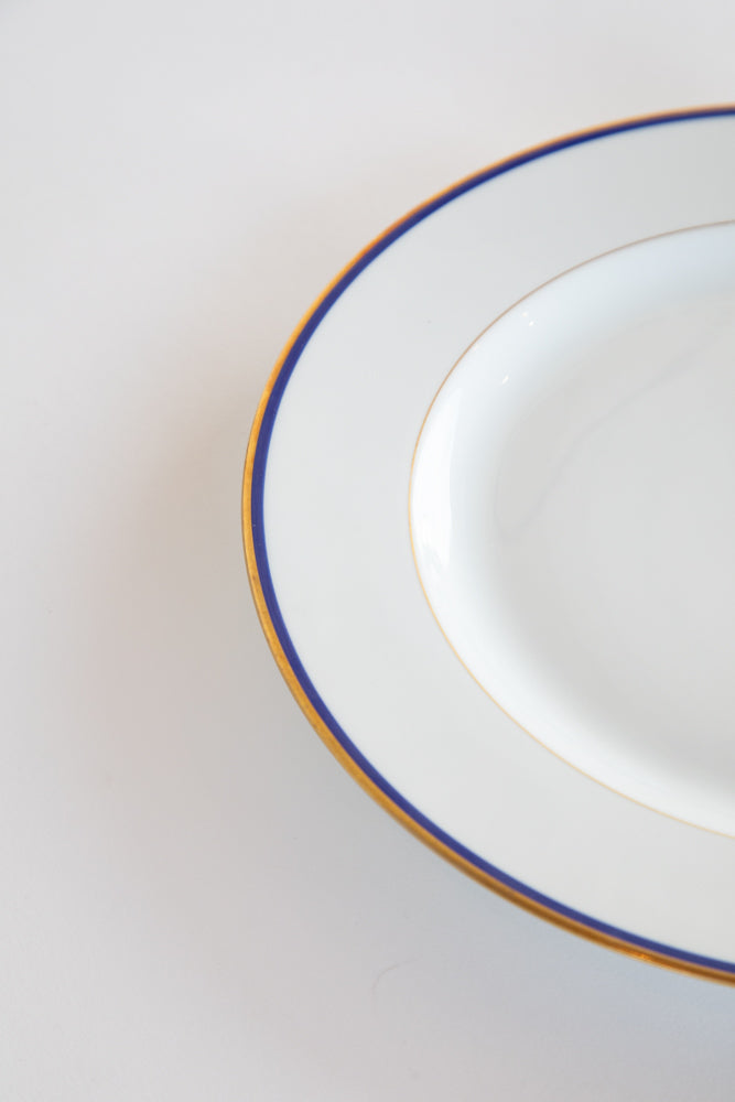 Blue and White Limoge Dinner Plate