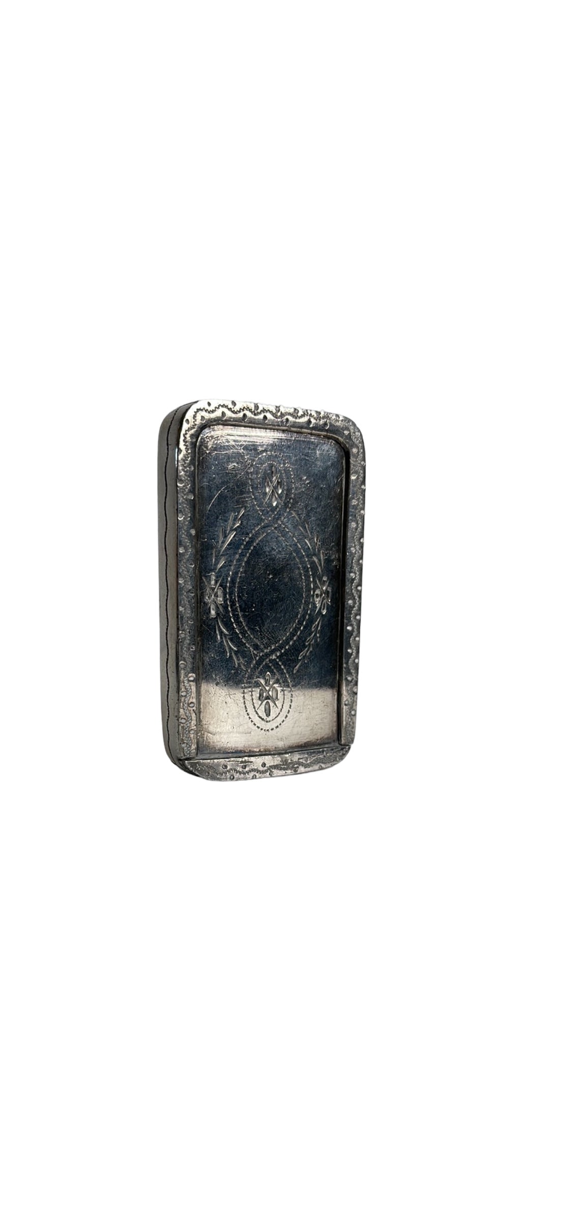 Silver Snuff Box with Sliding Lid