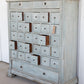 French Blue Painted Medicine Apothecary Medicine Cabinet or Chest