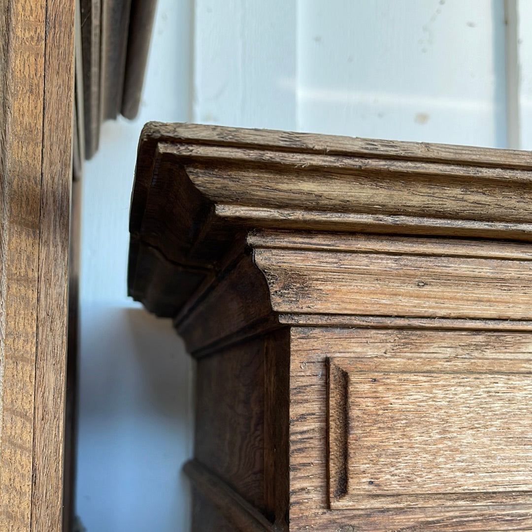 Oak File Cabinet Bleached with Doors and Compartments - The White Barn Antiques