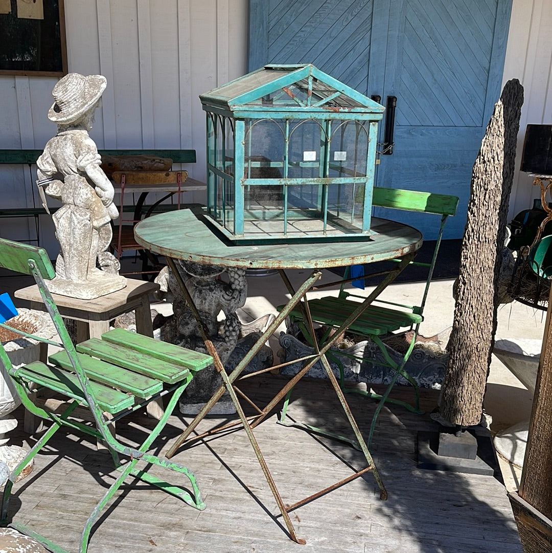 Green Folding Table Set French - The White Barn Antiques