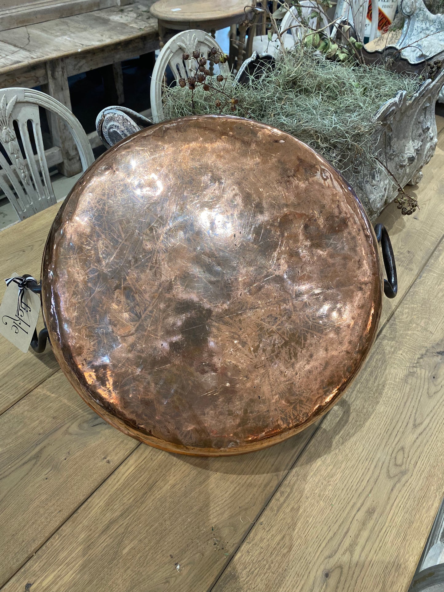 Round Copper Preserving Pan 1900 - The White Barn Antiques