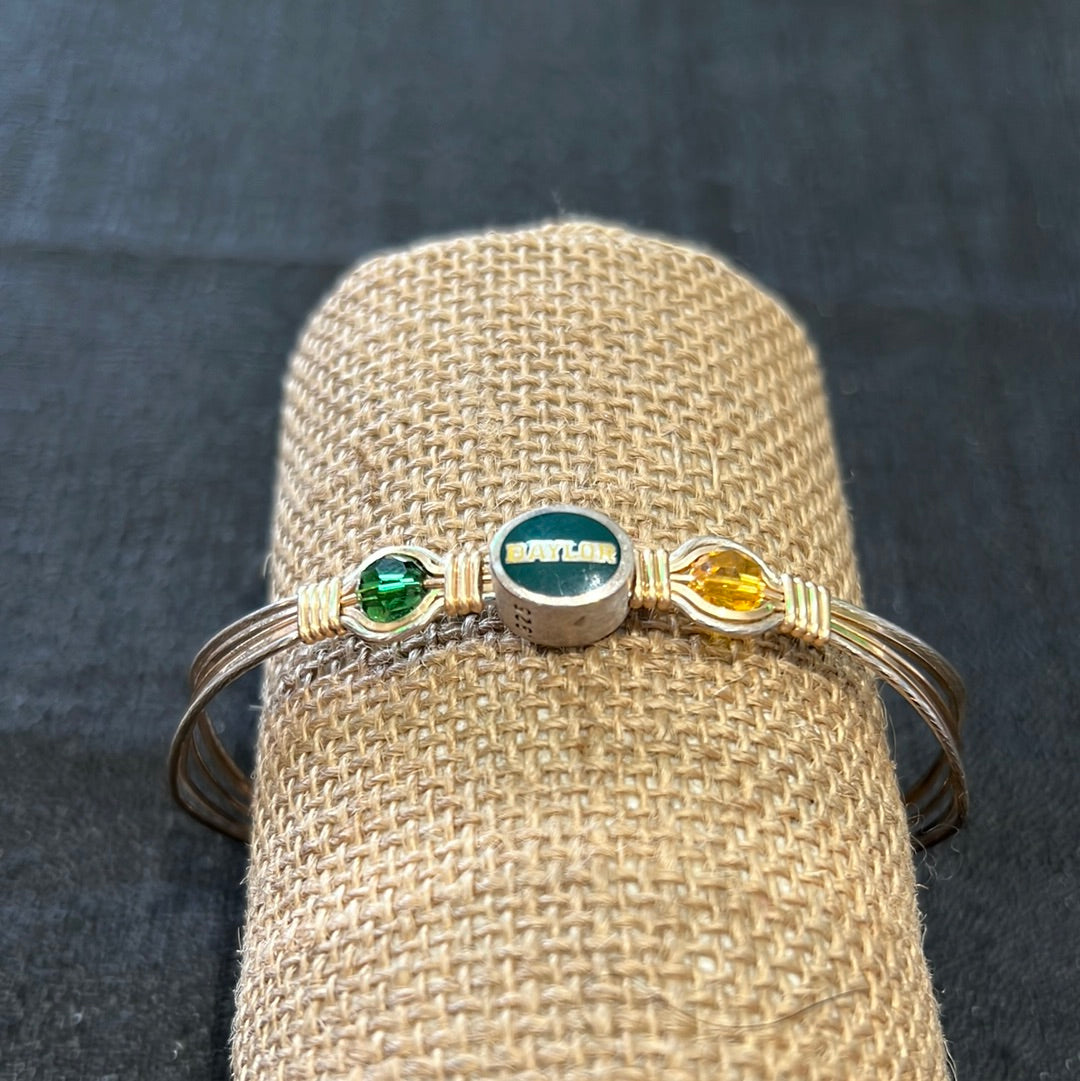 Baylor BU with Yellow and Green Stone Ronaldo bracelet