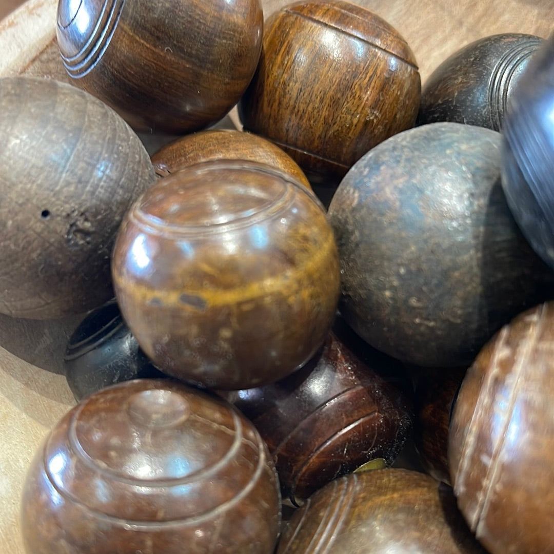 CA90 Wooden Oak Balls UK1900 - The White Barn Antiques