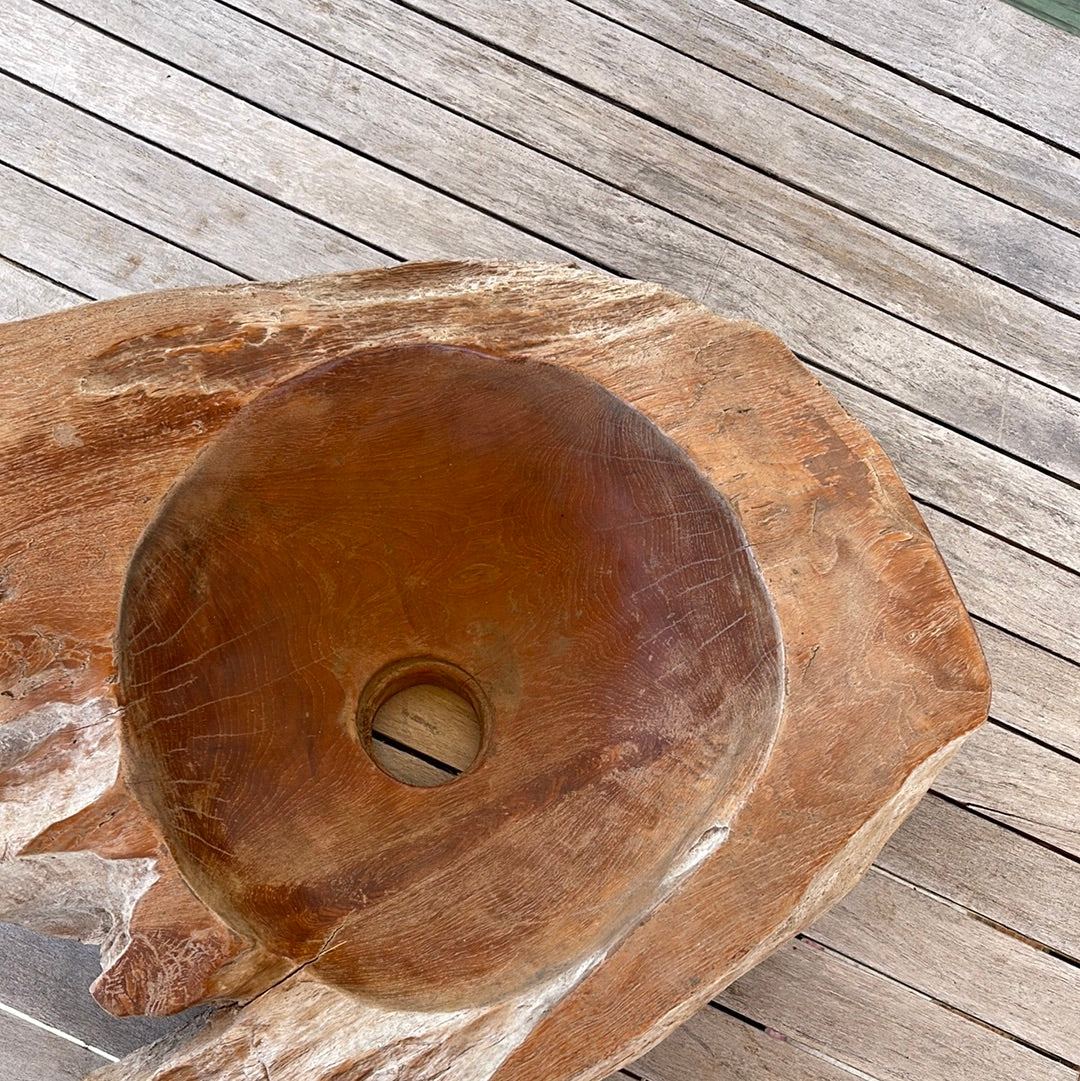 Sink Teak Small - The White Barn Antiques