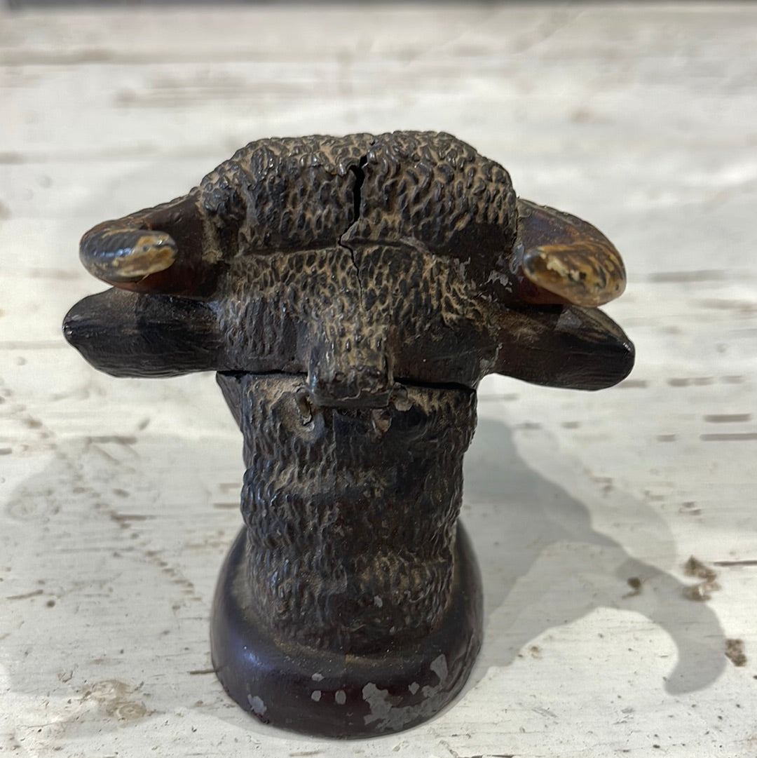 Bronze Bull Ink Pot. - The White Barn Antiques